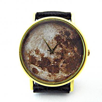 Full Moon Leather Wrist Watches, Woman Man Lady..