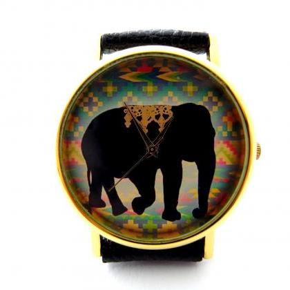 Elephant Leather Wrist Watches, Woman Man Lady..