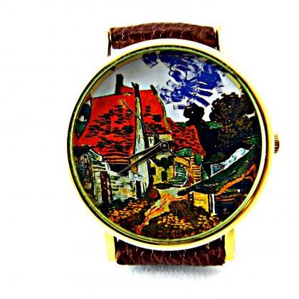 Van Gogh Art Leather Wrist Watch, Woman Man Lady..