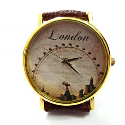 London City Leather Wrist Watch, Woman Man Lady..
