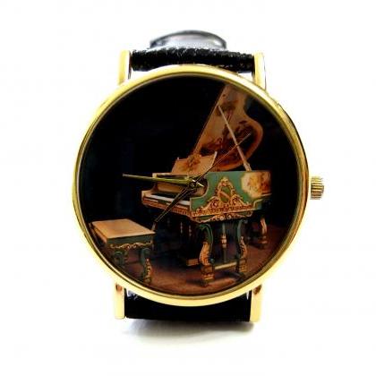 Piano Wrist Watch, Woman Man Lady Unisex Watch,..