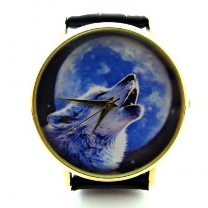 Wolf Wrist Watch, Woman Man Lady Unisex Watch,..