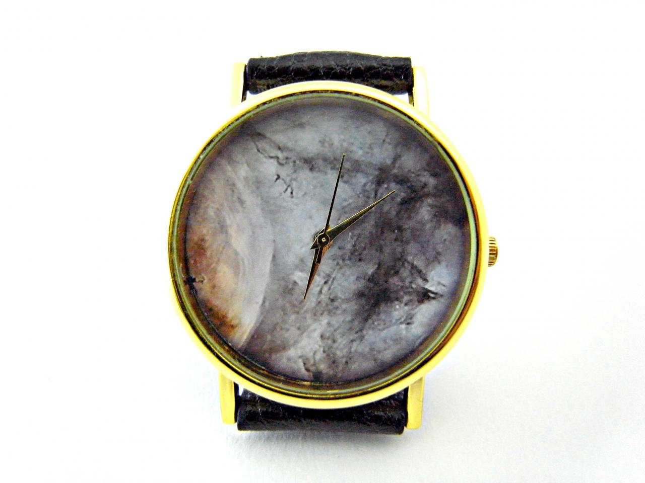 Galaxy Space Leather Wrist Watches, Woman Man Lady Unisex Watch, Genuine Leather Handmade Unique Watch #16